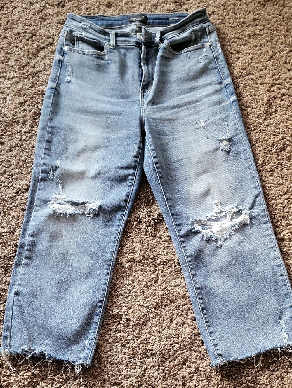 Judy Blue Distressed Crop Boyfriend Jeans